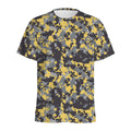 Yellow Black And Grey Digital Camo Print Men's Athletic T-Shirt