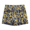 Yellow Black And Grey Digital Camo Print Mesh Shorts