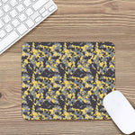 Yellow Black And Grey Digital Camo Print Mouse Pad