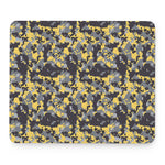 Yellow Black And Grey Digital Camo Print Mouse Pad