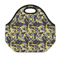 Yellow Black And Grey Digital Camo Print Neoprene Lunch Bag