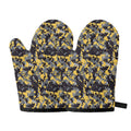 Yellow Black And Grey Digital Camo Print Oven Mitts