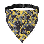 Yellow Black And Grey Digital Camo Print Over The Collar Dog Bandana
