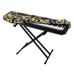Yellow Black And Grey Digital Camo Print Piano Keyboard Cover