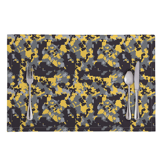 Yellow Black And Grey Digital Camo Print Placemat
