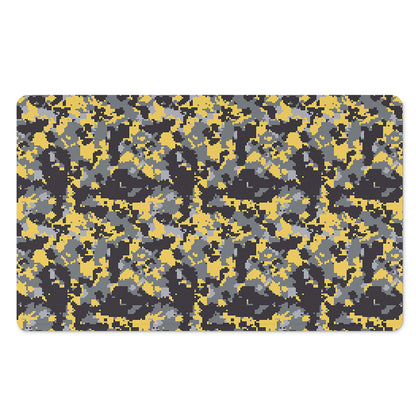 Yellow Black And Grey Digital Camo Print Polyester Doormat
