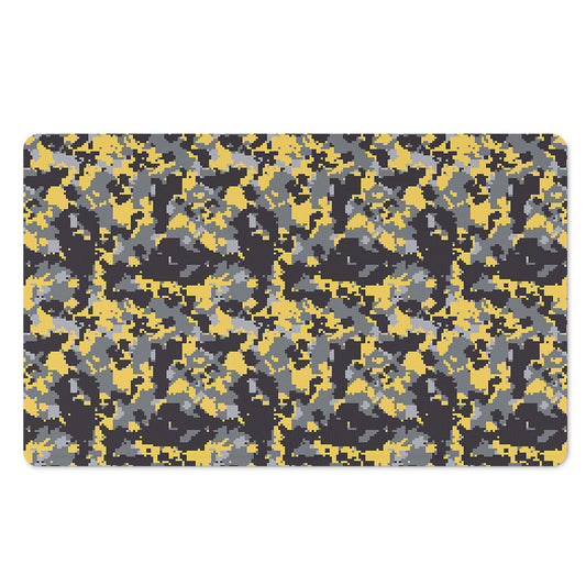 Yellow Black And Grey Digital Camo Print Polyester Doormat