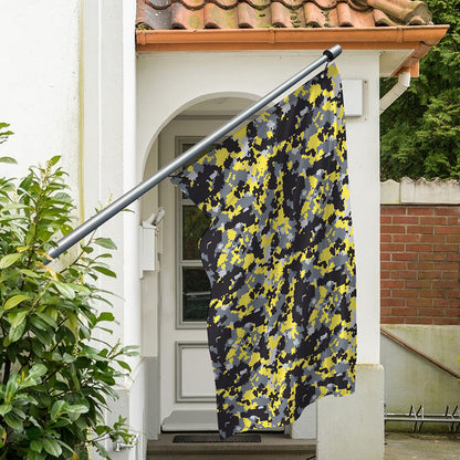 Yellow Black And Grey Digital Camo Print Polyester Flag