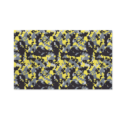 Yellow Black And Grey Digital Camo Print Polyester Flag