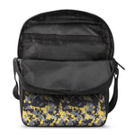 Yellow Black And Grey Digital Camo Print Rectangular Crossbody Bag