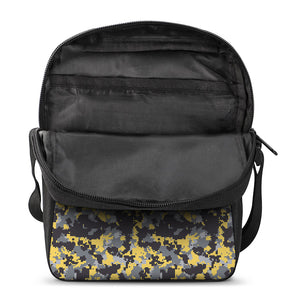 Yellow Black And Grey Digital Camo Print Rectangular Crossbody Bag