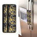 Yellow Black And Grey Digital Camo Print Refrigerator Handle Covers
