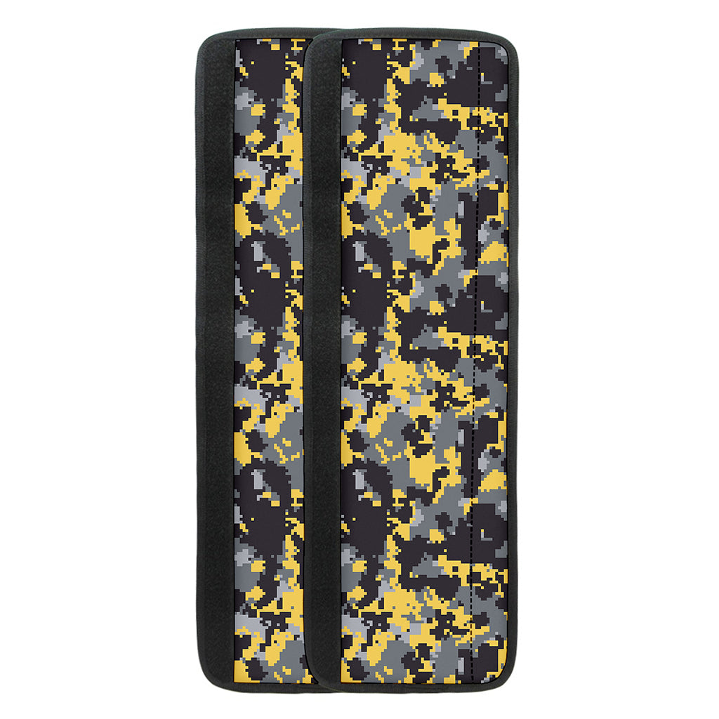 Yellow Black And Grey Digital Camo Print Refrigerator Handle Covers