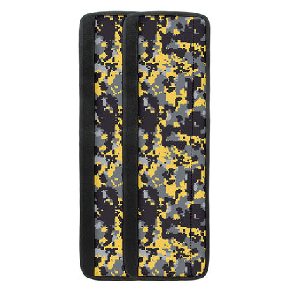 Yellow Black And Grey Digital Camo Print Refrigerator Handle Covers