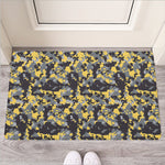 Yellow Black And Grey Digital Camo Print Rubber Doormat