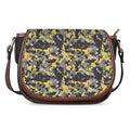 Yellow Black And Grey Digital Camo Print Saddle Bag