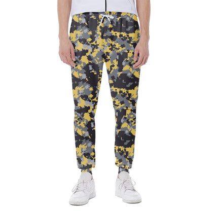 Yellow Black And Grey Digital Camo Print Scuba Joggers