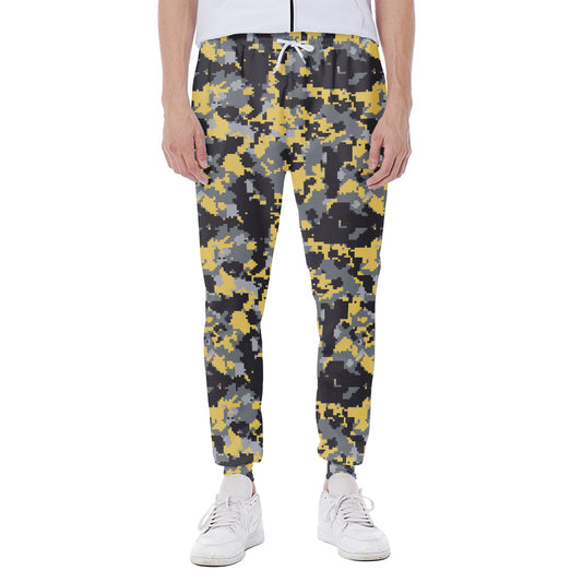 Yellow Black And Grey Digital Camo Print Scuba Joggers