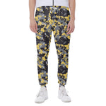 Yellow Black And Grey Digital Camo Print Scuba Joggers