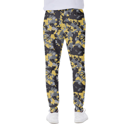Yellow Black And Grey Digital Camo Print Scuba Joggers