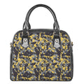 Yellow Black And Grey Digital Camo Print Shoulder Handbag
