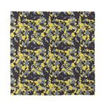 Yellow Black And Grey Digital Camo Print Silk Bandana