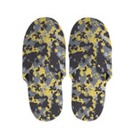 Yellow Black And Grey Digital Camo Print Slippers