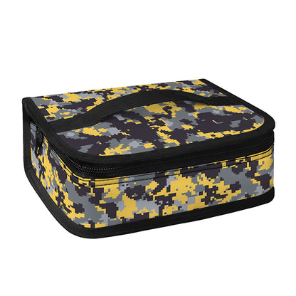 Yellow Black And Grey Digital Camo Print Small Lunch Bag