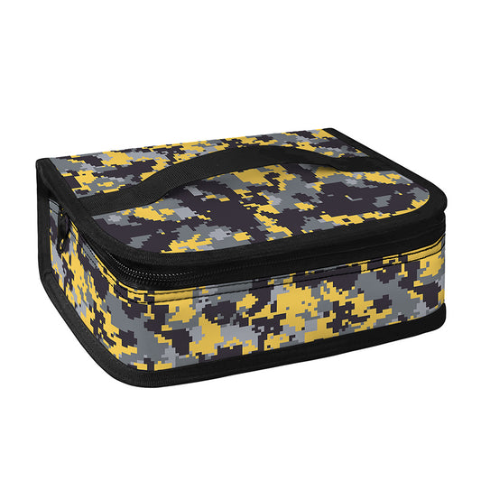 Yellow Black And Grey Digital Camo Print Small Lunch Bag