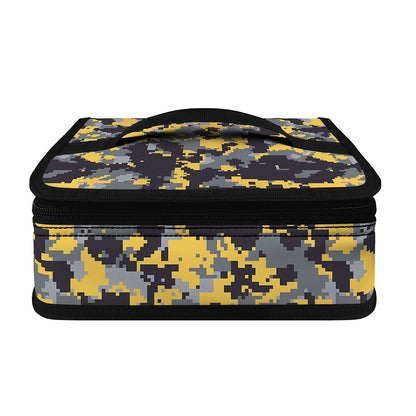 Yellow Black And Grey Digital Camo Print Small Lunch Bag