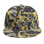 Yellow Black And Grey Digital Camo Print Snapback Cap