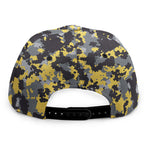 Yellow Black And Grey Digital Camo Print Snapback Cap