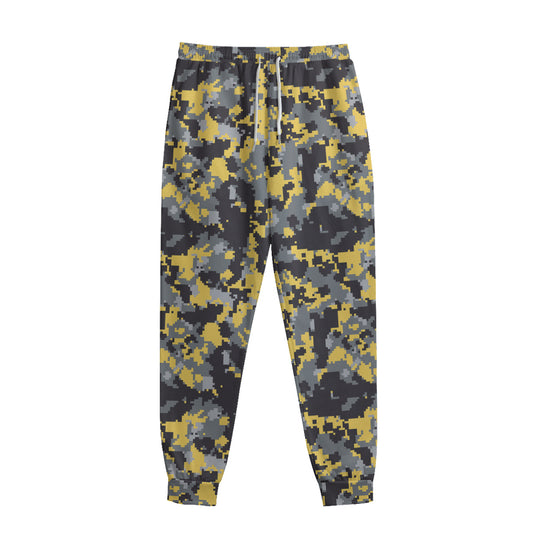 Yellow Black And Grey Digital Camo Print Sweatpants