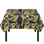 Yellow Black And Grey Digital Camo Print Tablecloth