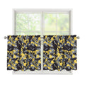 Yellow Black And Grey Digital Camo Print Tier Curtains