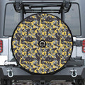 Yellow Black And Grey Digital Camo Print Tire Cover With Camera Hole