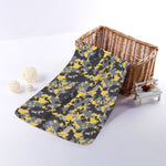 Yellow Black And Grey Digital Camo Print Towel