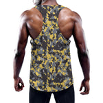 Yellow Black And Grey Digital Camo Print Training Tank Top