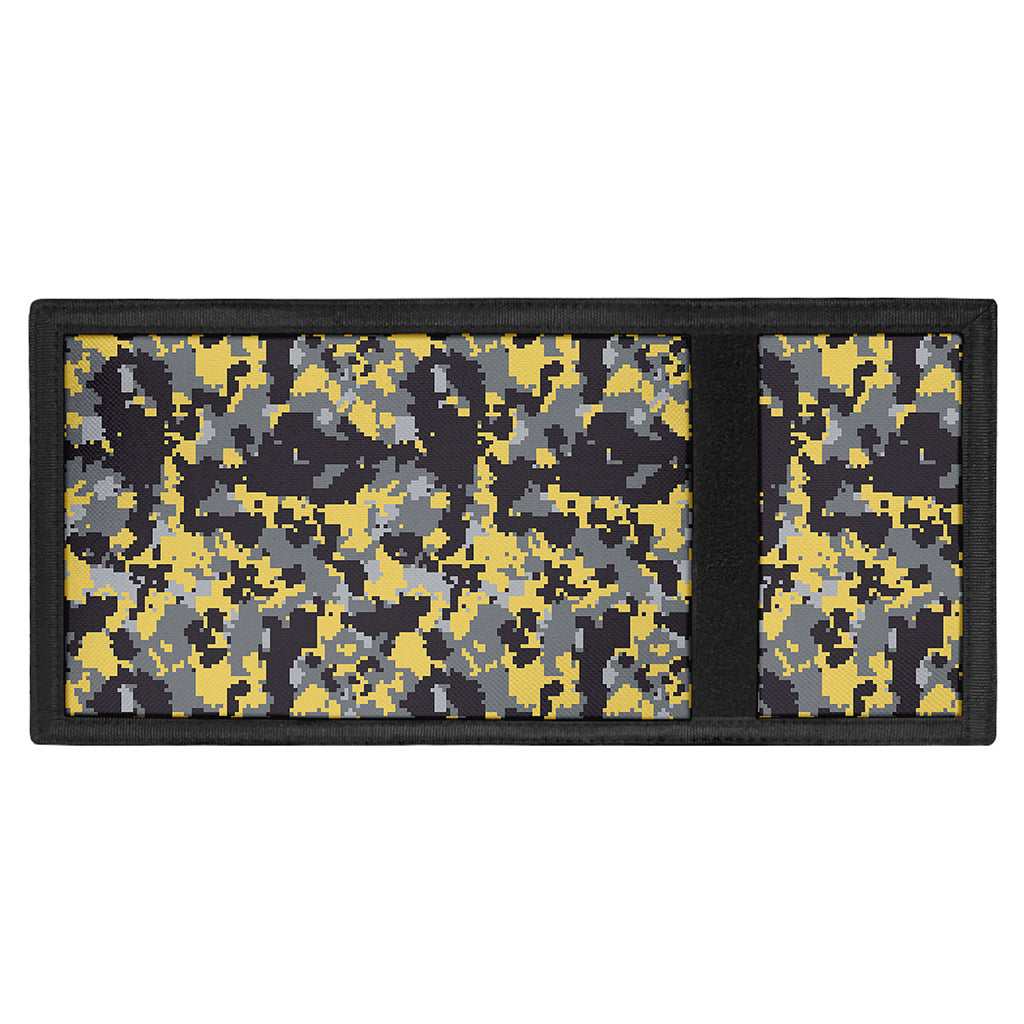 Yellow Black And Grey Digital Camo Print Trifold Wallet