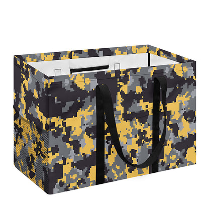 Yellow Black And Grey Digital Camo Print Utility Tote Bag
