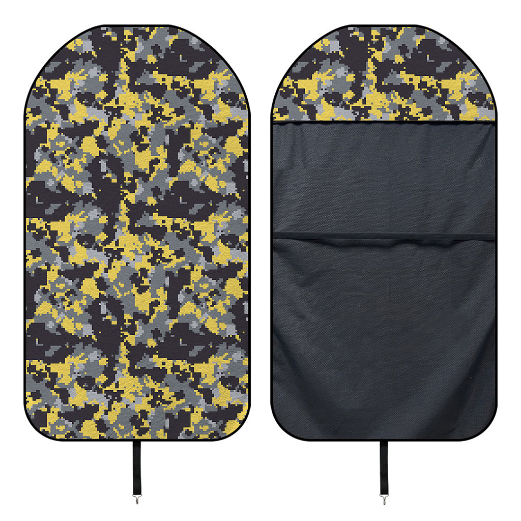 Yellow Black And Grey Digital Camo Print Waterproof Car Seat Cover