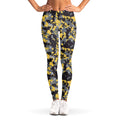 Yellow Black And Grey Digital Camo Print Women's Leggings