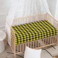 Yellow Black And Navy Plaid Print Baby Crib Sheet
