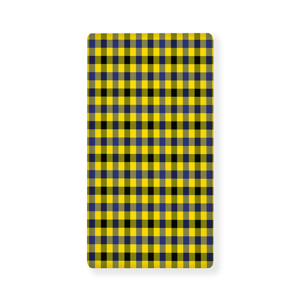 Yellow Black And Navy Plaid Print Baby Crib Sheet