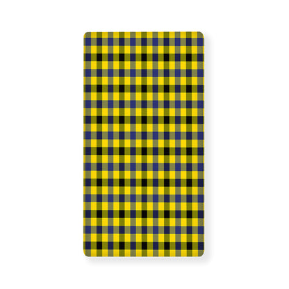 Yellow Black And Navy Plaid Print Baby Crib Sheet