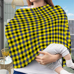 Yellow Black And Navy Plaid Print Baby Seat Cover