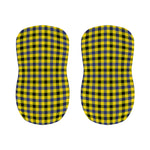 Yellow Black And Navy Plaid Print Bar Stool Covers