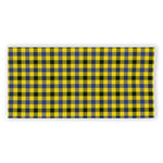 Yellow Black And Navy Plaid Print Beach Towel