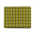 Yellow Black And Navy Plaid Print Bifold Wallet