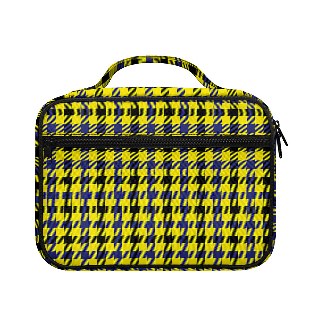 Yellow Black And Navy Plaid Print Briefcase Bible Bag